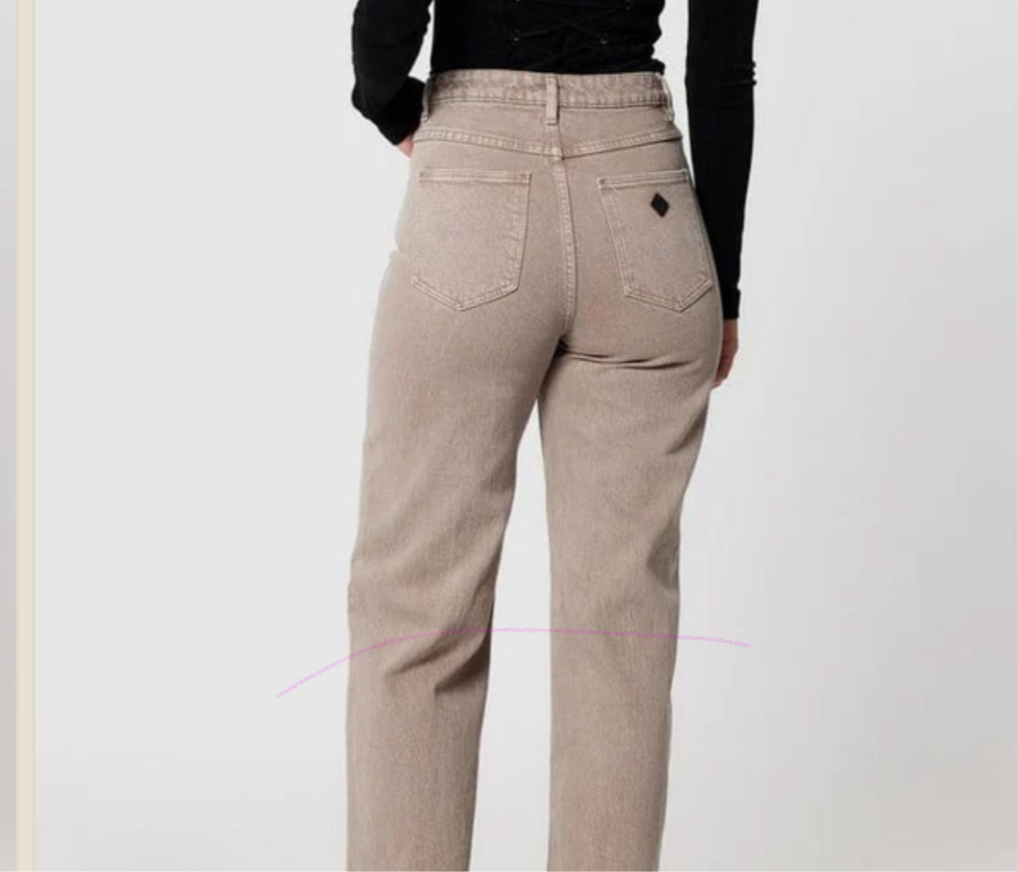 94 HIGH AND WIDE JEANS - MUSHROOM