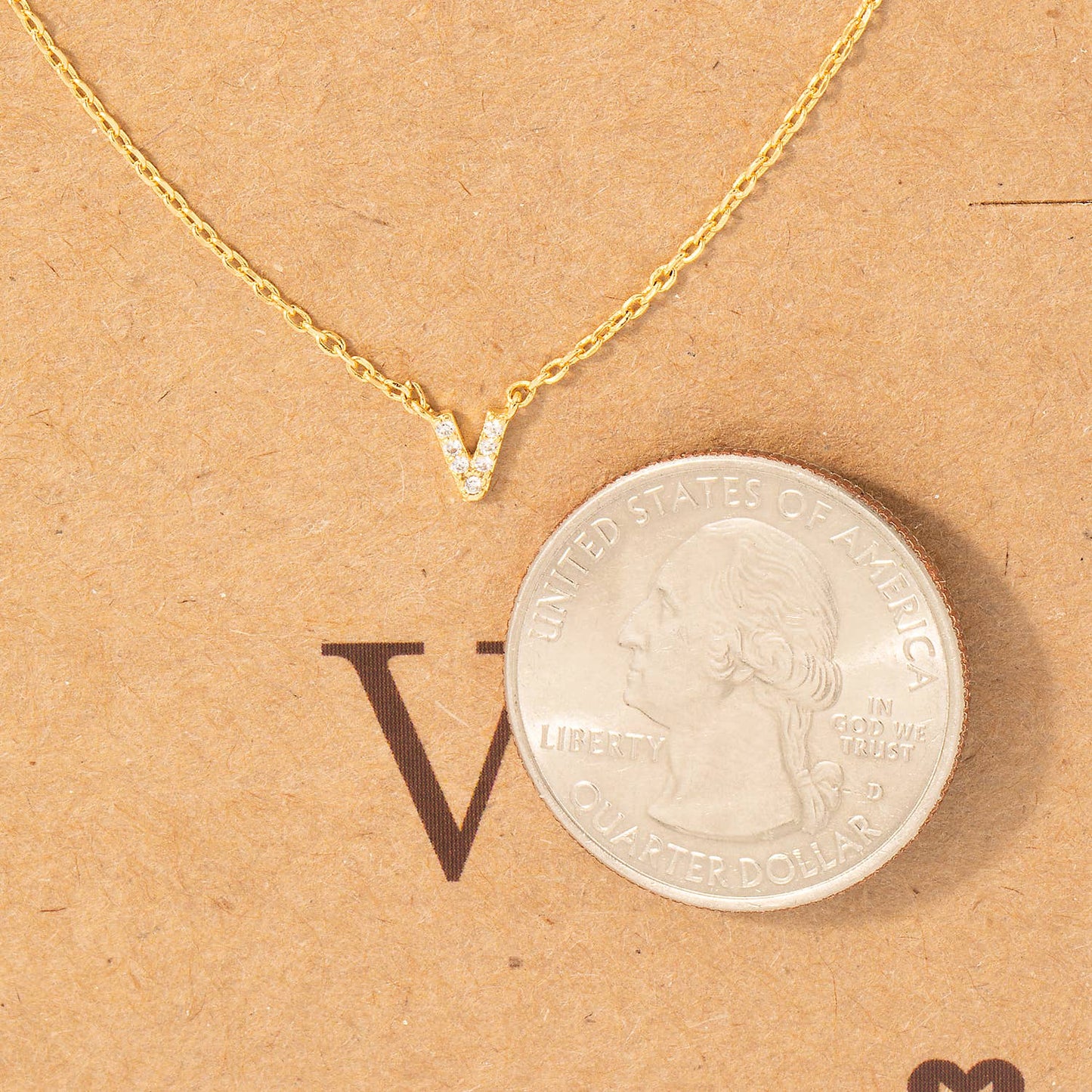 Mini Initial V Necklace