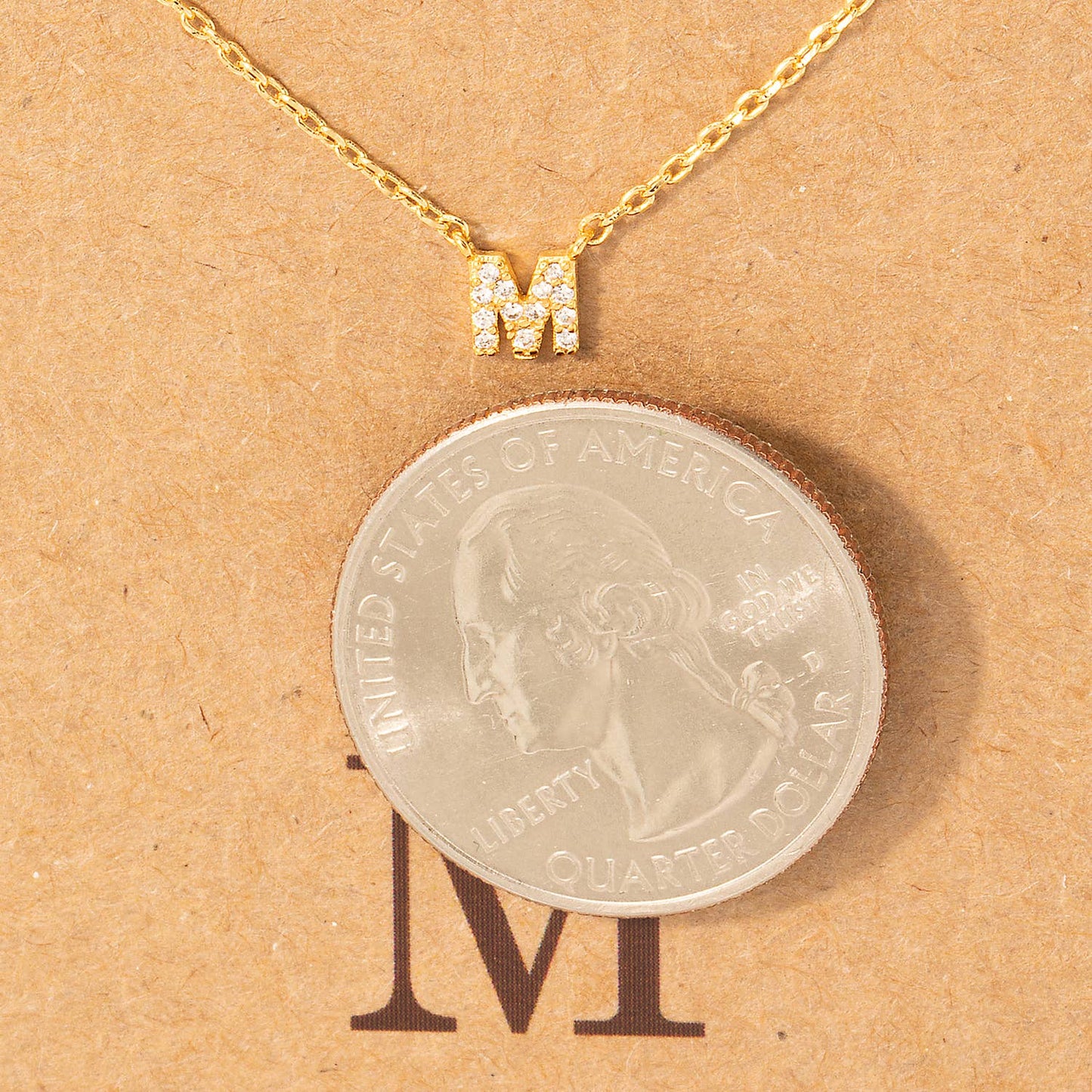 Mini Initial M Necklace