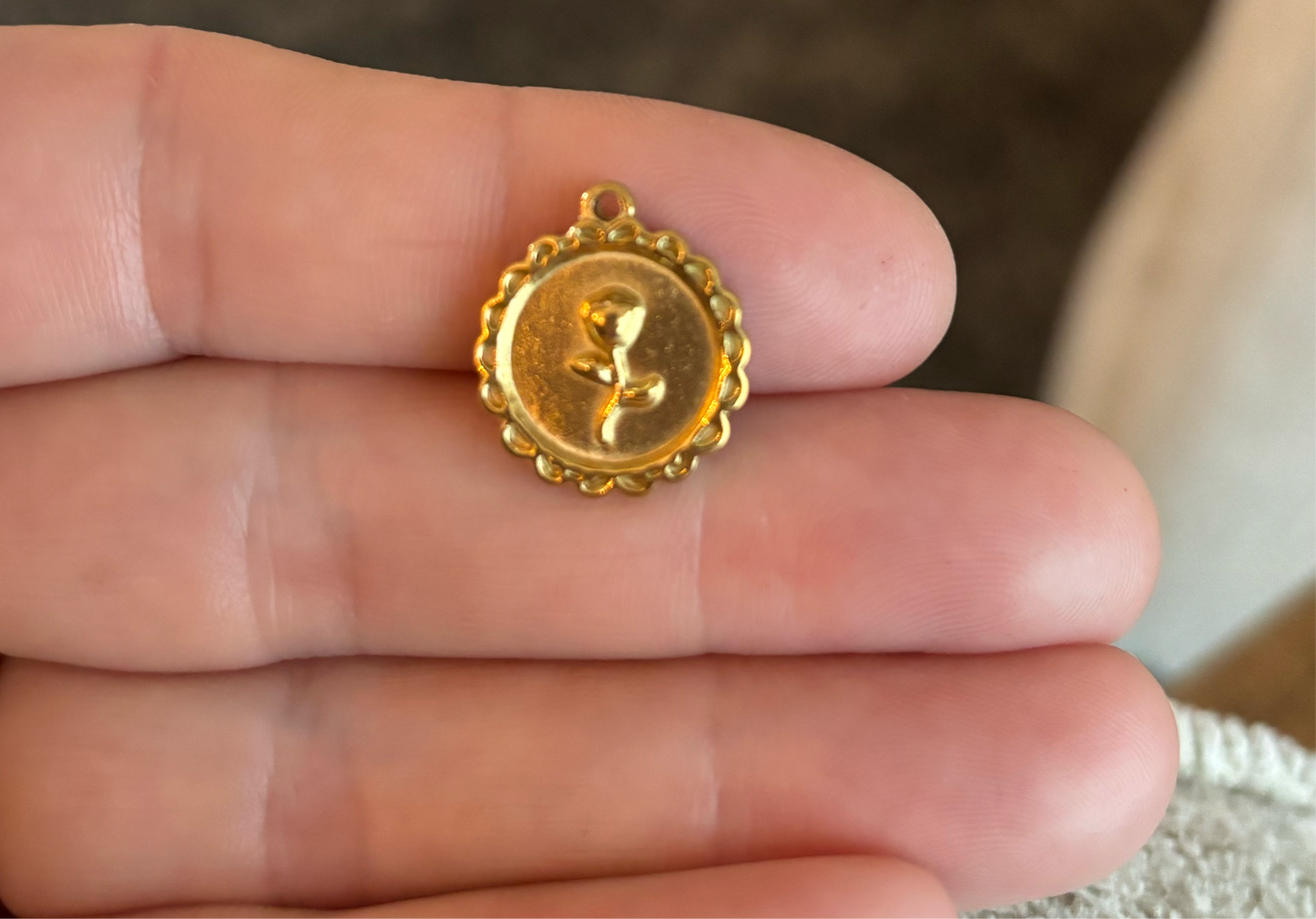 Gold Plated Round Flower