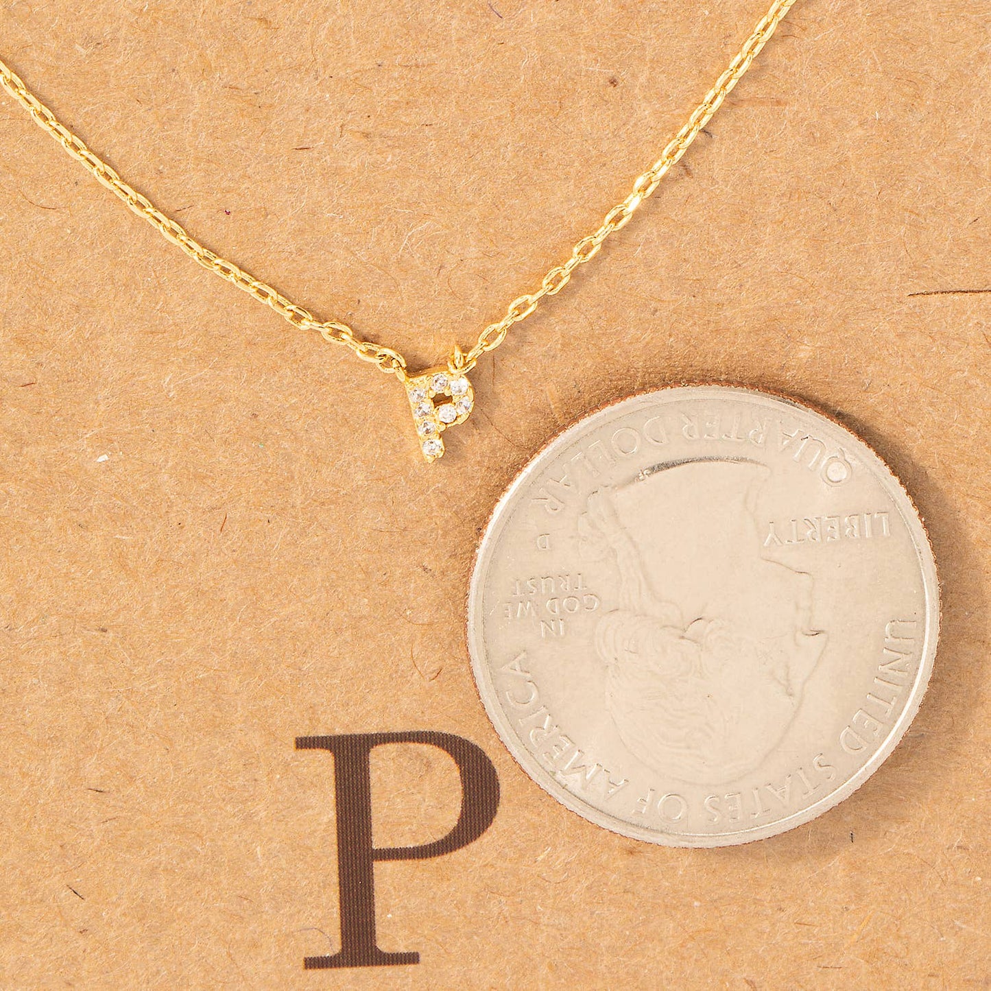 Mini Initial P Necklace