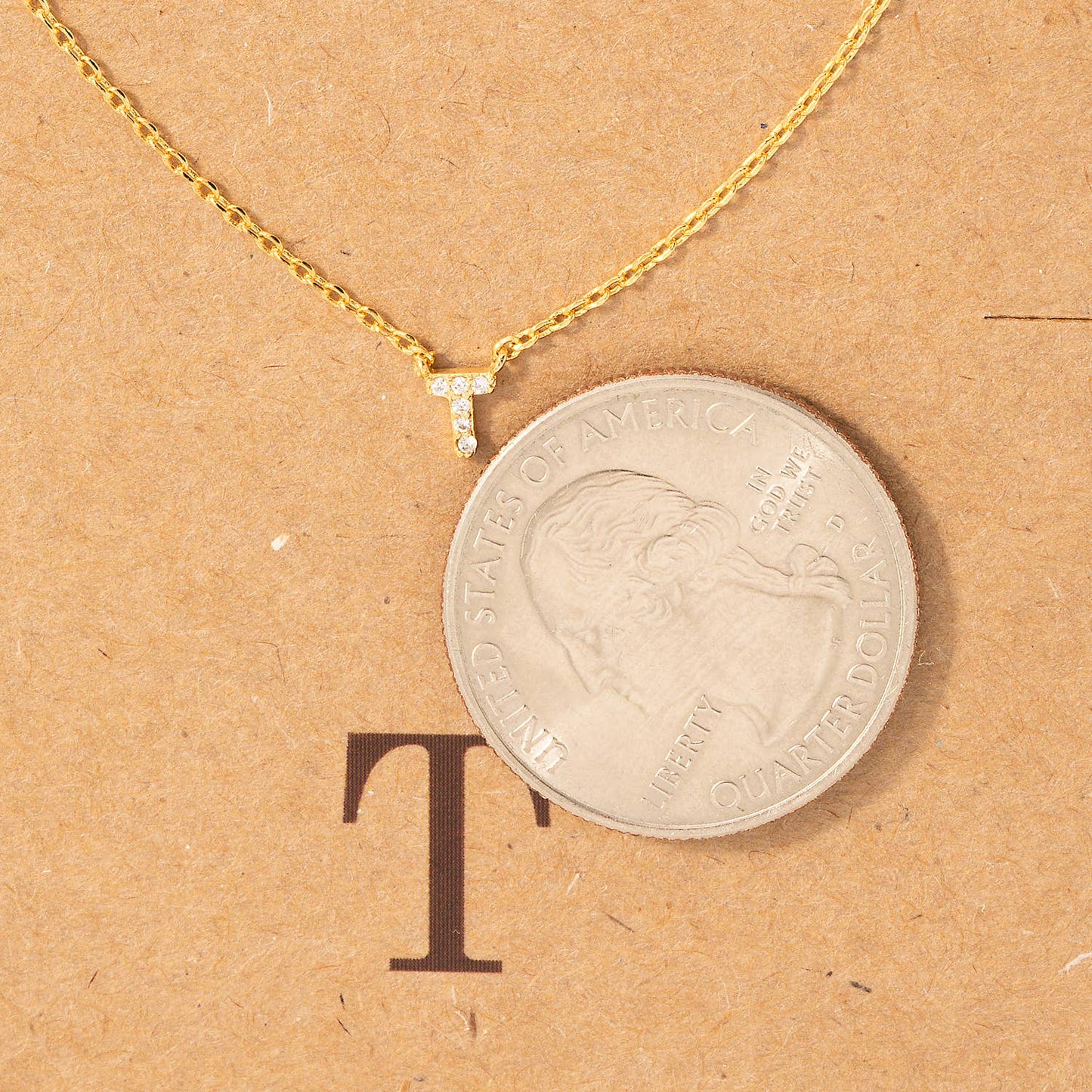 Mini Initial T Necklace