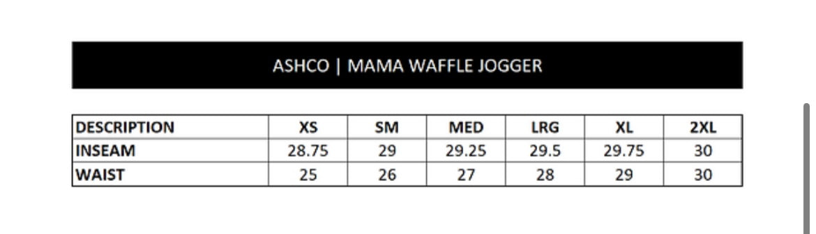 ASHCO | MAMA WAFFLE JOGGERS
