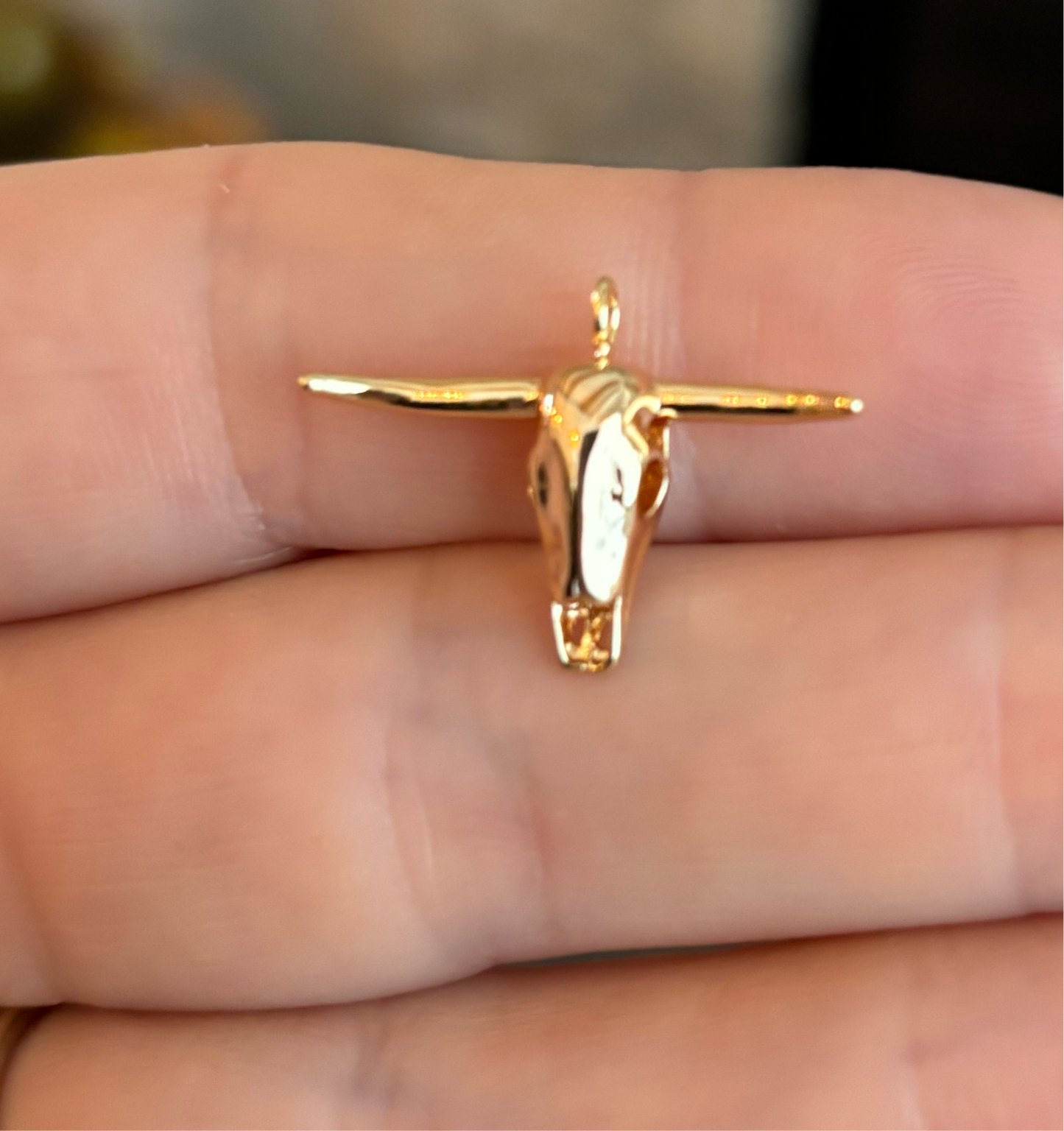 Gold Plated Cow 3D 24mm x 17mm,