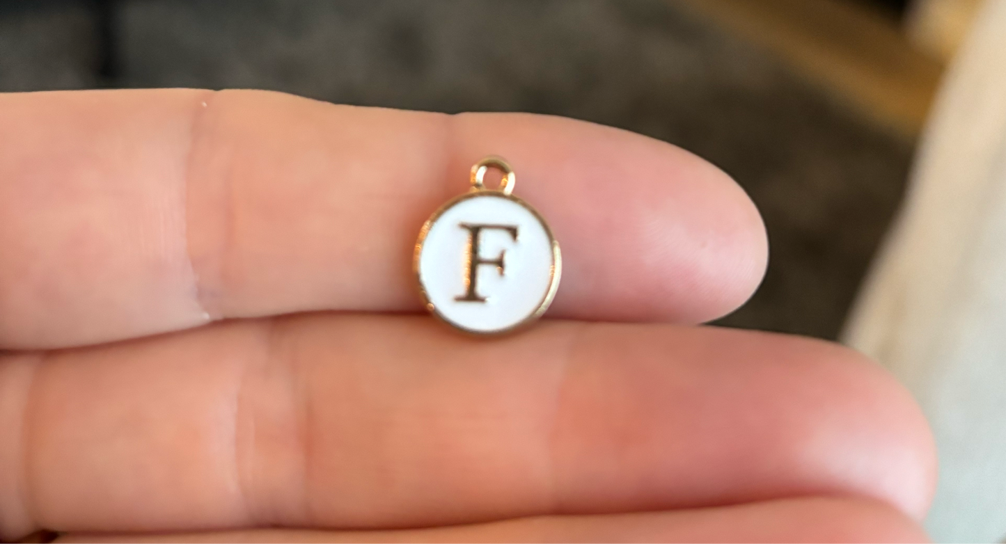 Gold Plated White Initials