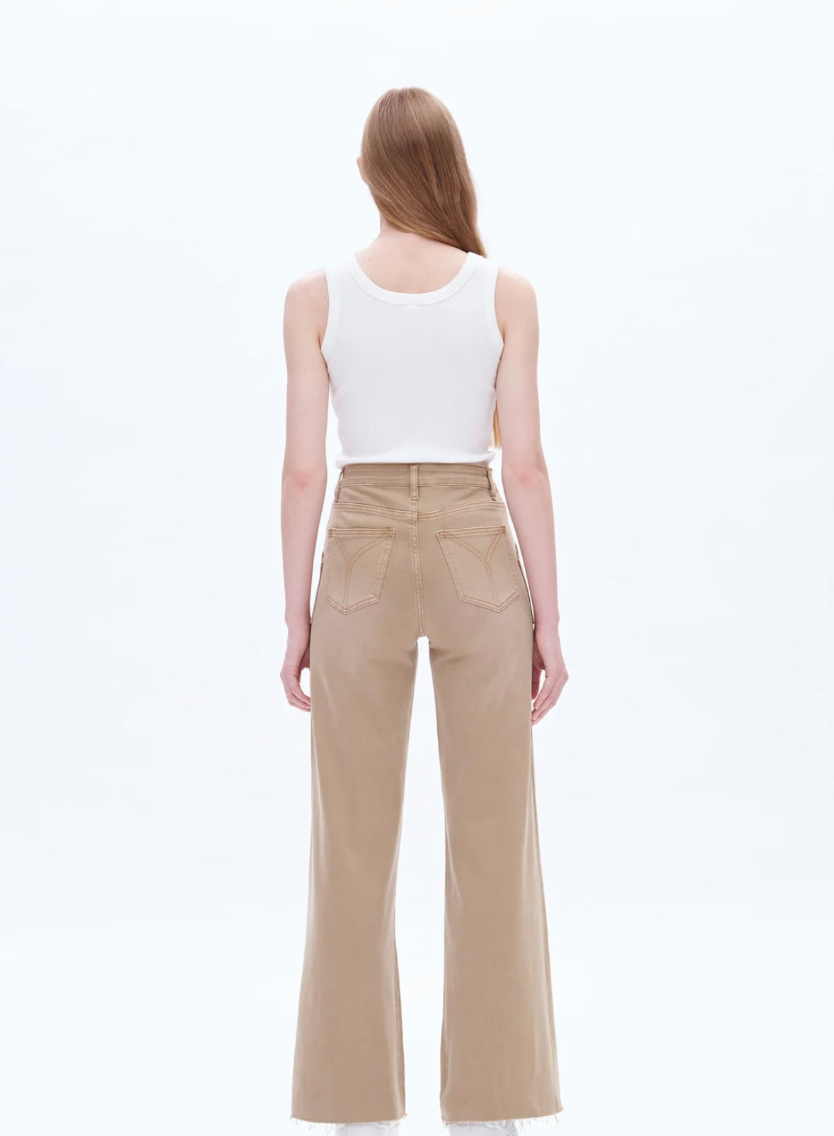 UTILITY PATCH POCKET WIDE LEG JEANS - KHAKI