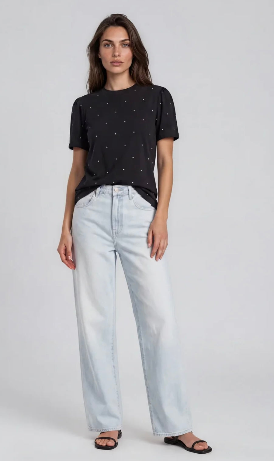 HARPER BLACK POLKA DOT TEE