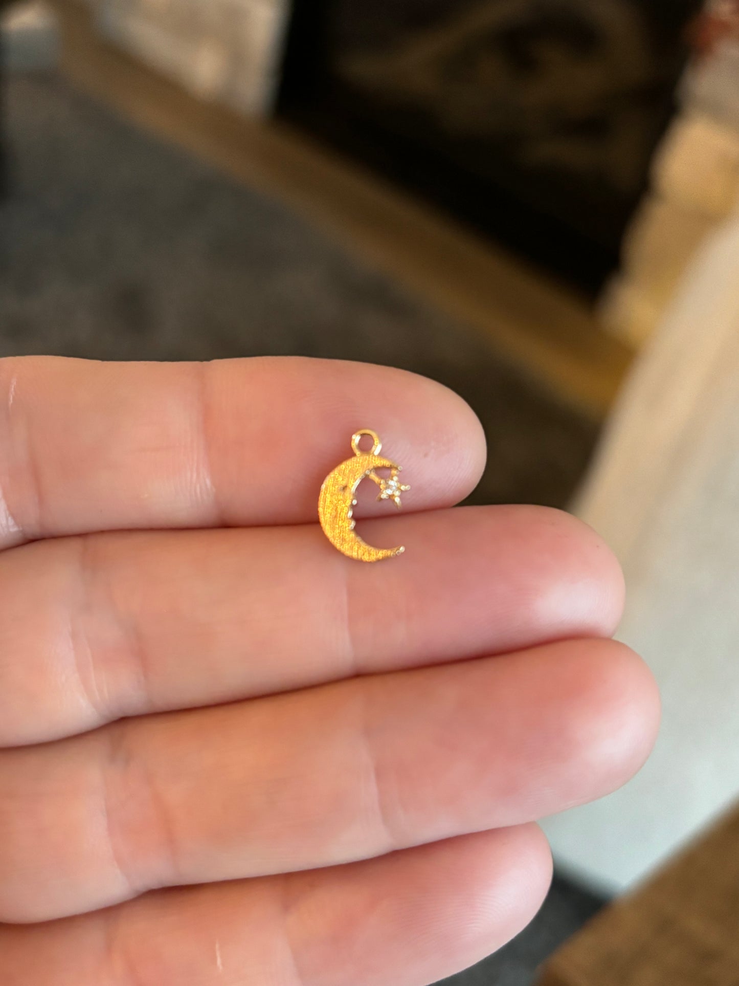 Gold Plated Star Clear Rhinestone