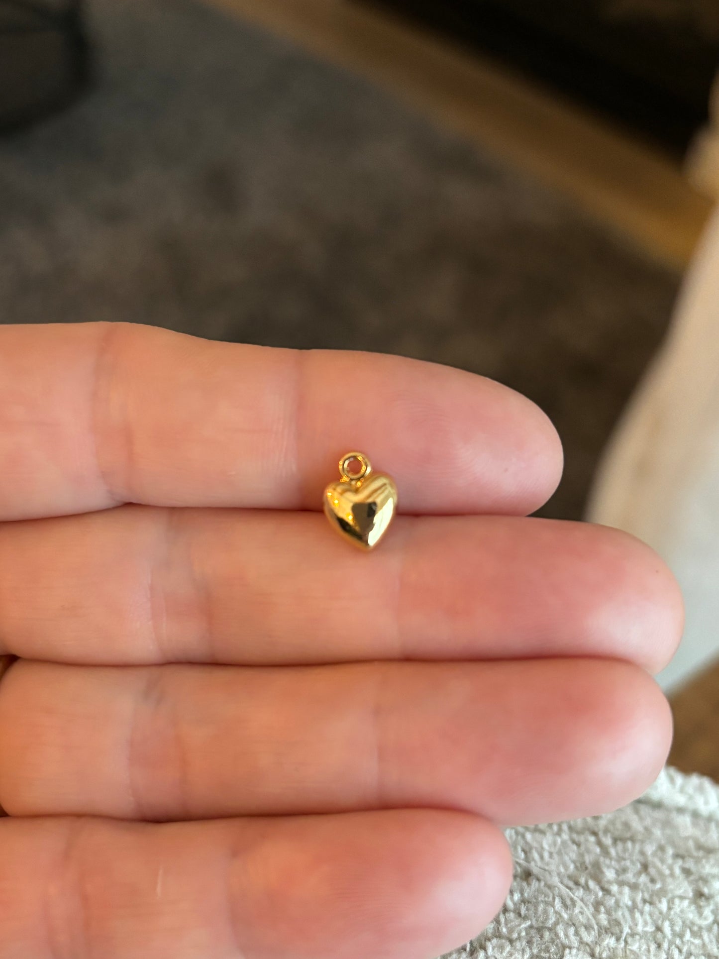 18K Real Gold Plated Heart 3D
