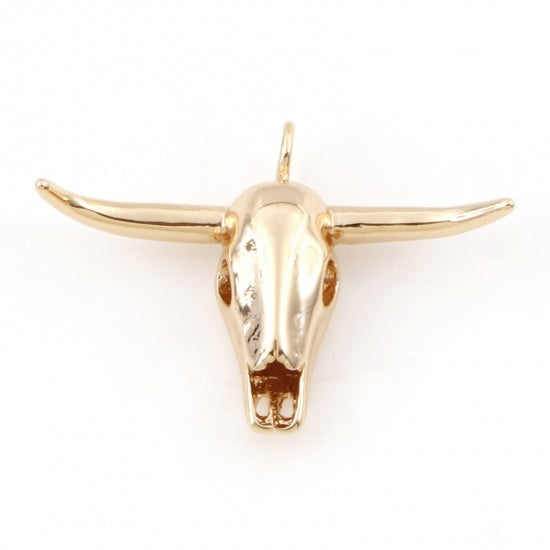 Gold Plated Cow 3D 24mm x 17mm,