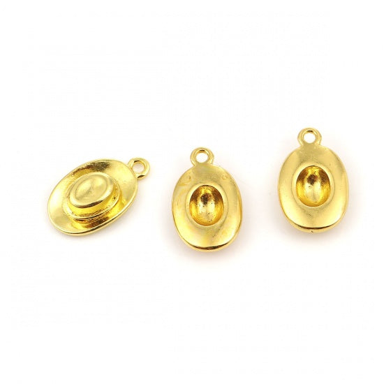 Gold Plated Cowboy Hat Gold Plated 20mm