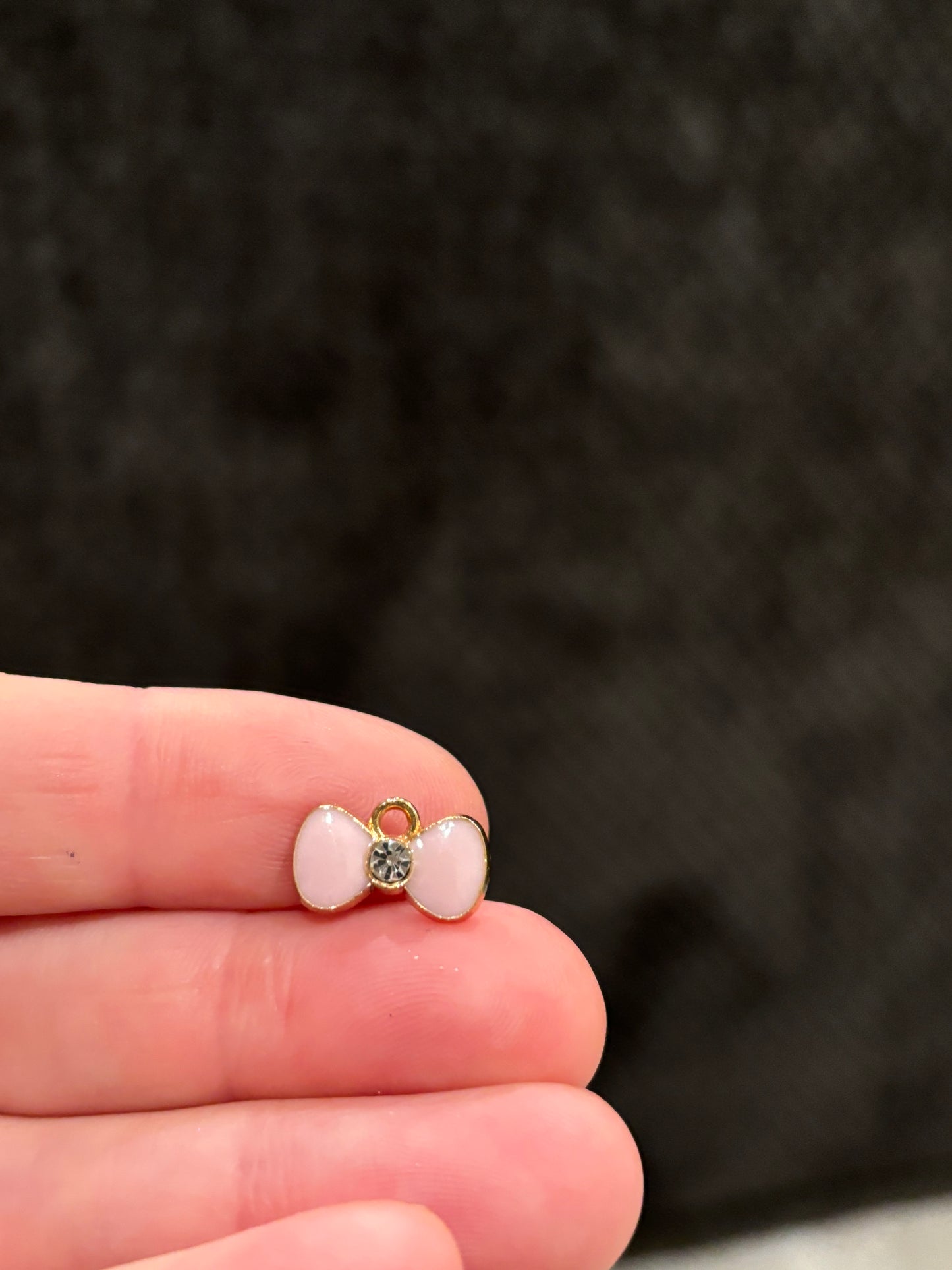 Pink bow with gem center