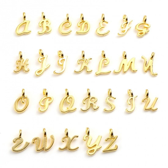 18K Real Gold Plated Capital Alphabet