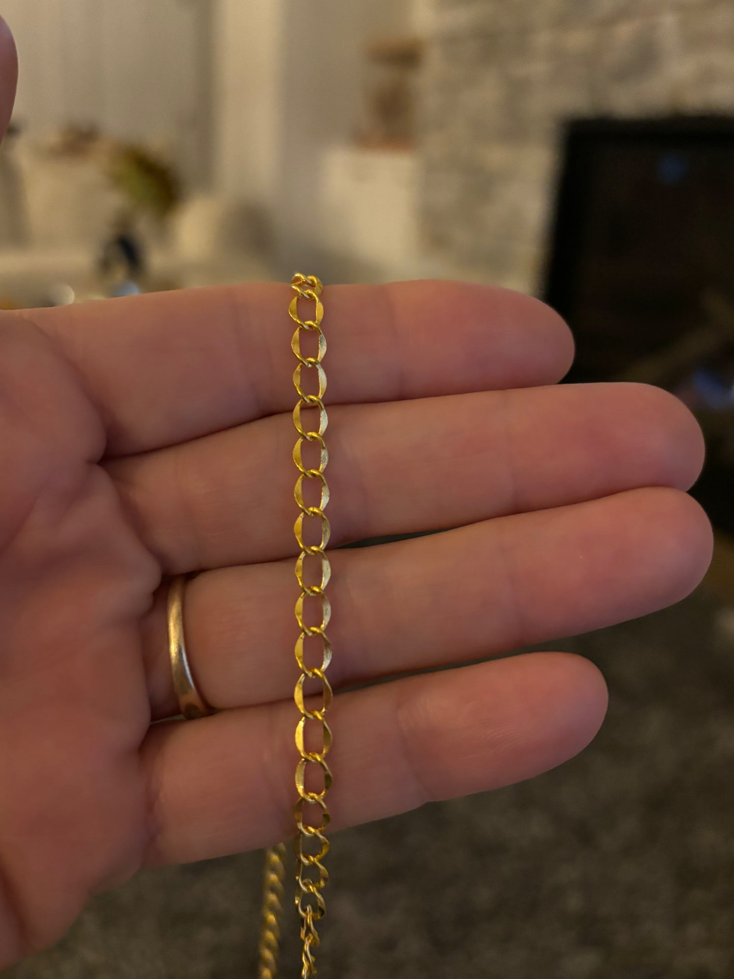 Gold plated Flat Curb Chain -bracelet