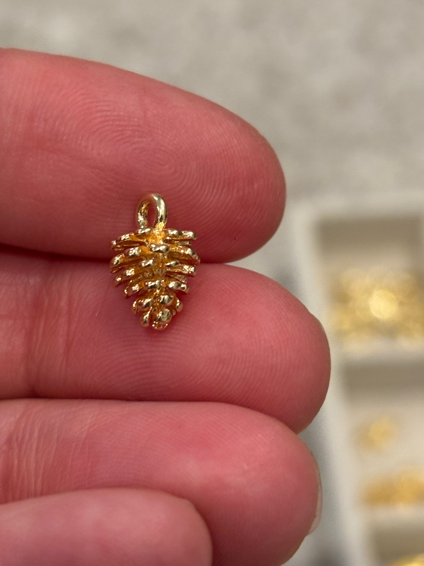 18K Real Gold Plated Pine Cone