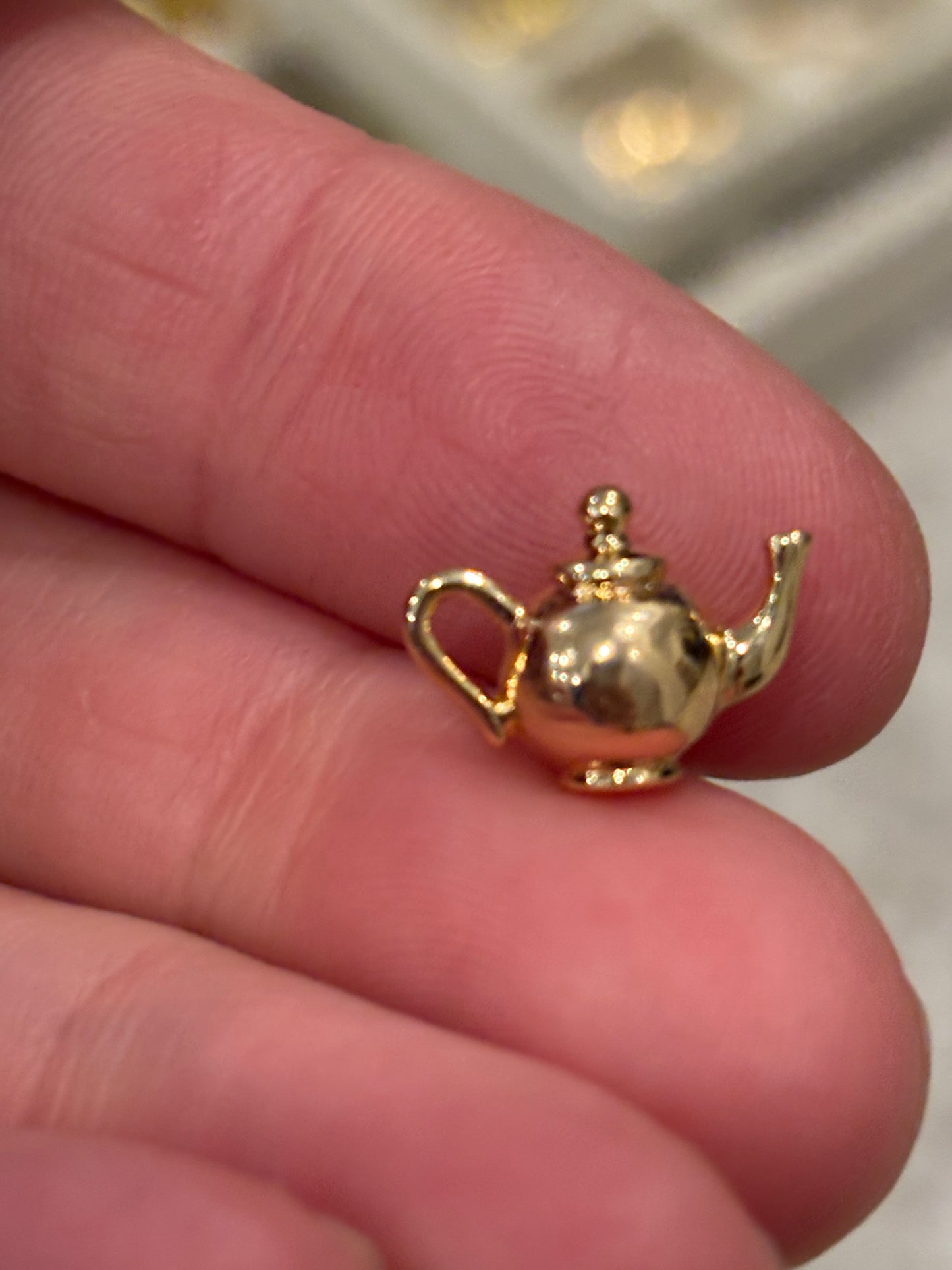 Teapot 18K Real Gold Plated 15mm( 5/8") x 11mm( 3/8")