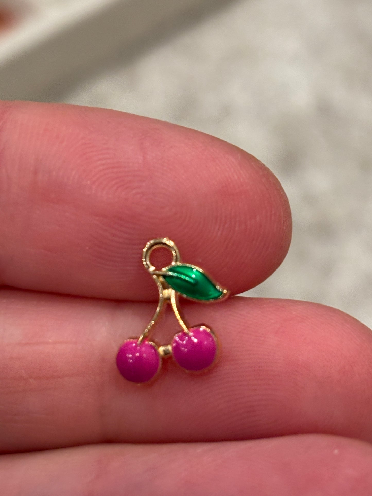 Gold Plated Fuchsia Cherry