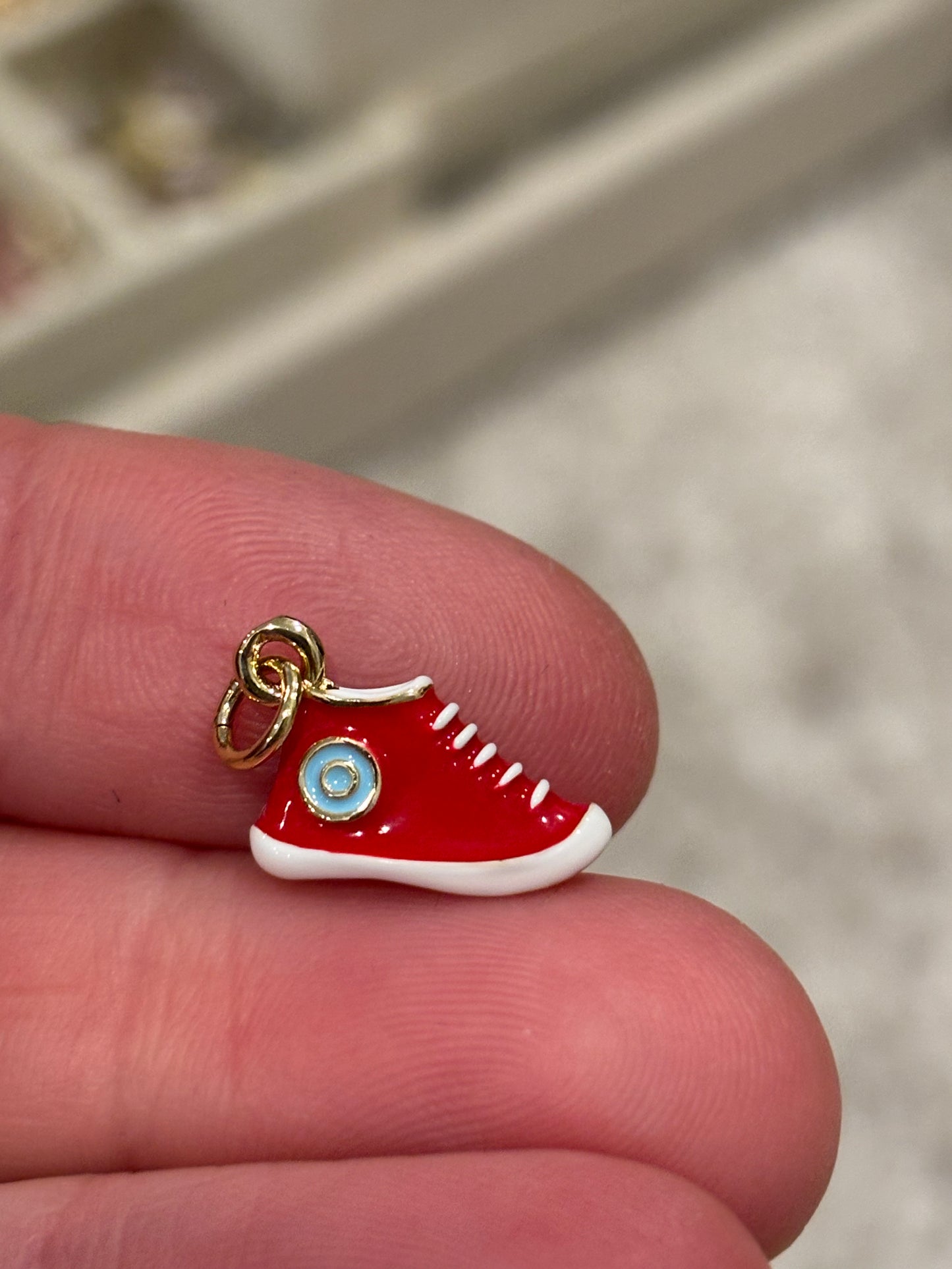 18K Real Gold Plated Red Shoes 3D