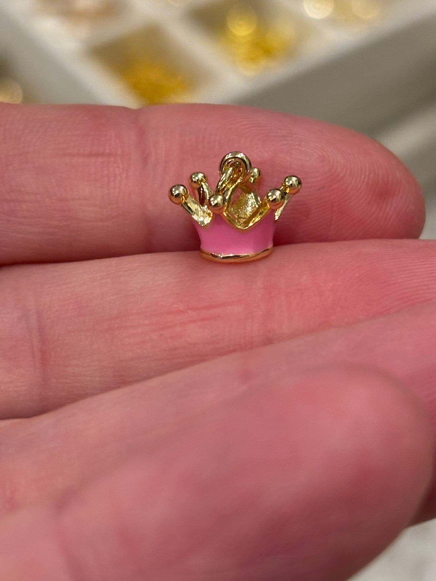 18K Real Gold Plated Pink Crown