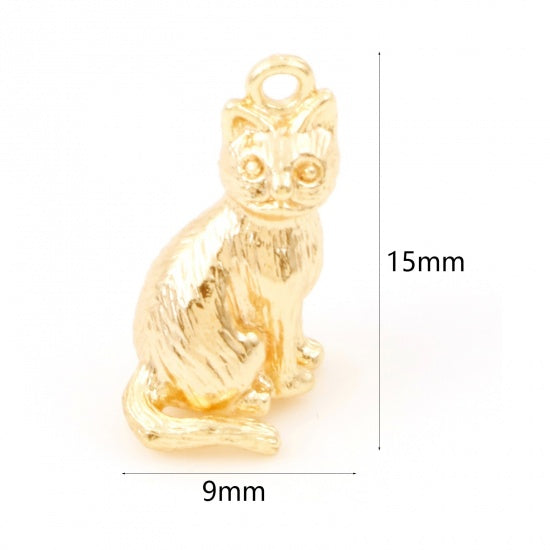 18K Real Gold Plated Cat