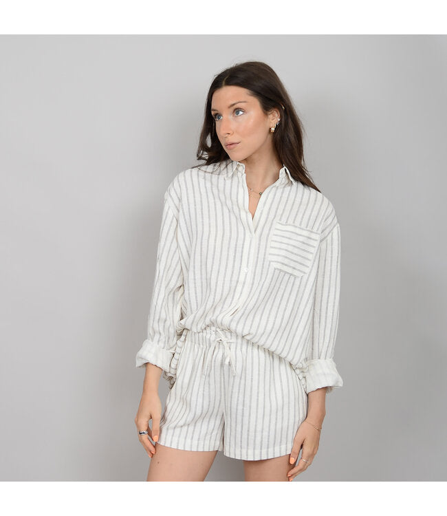 MARLA SHORTS - | CREAM STRIP