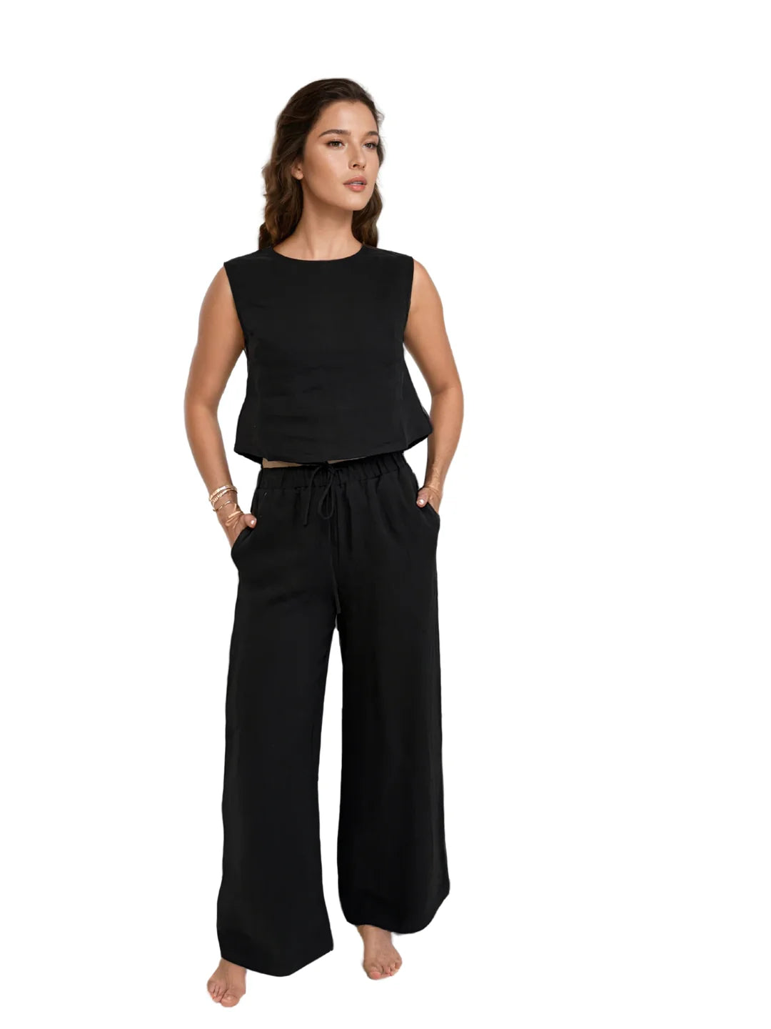 NYRA LINEN STRAIGHT LEG PANT