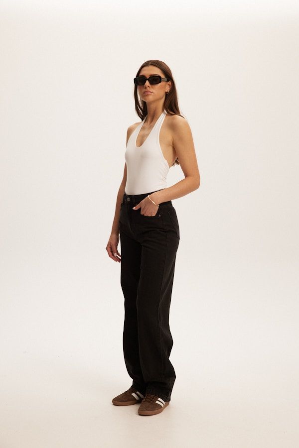 HANNAH HIGH RISE DENIM -washed black
