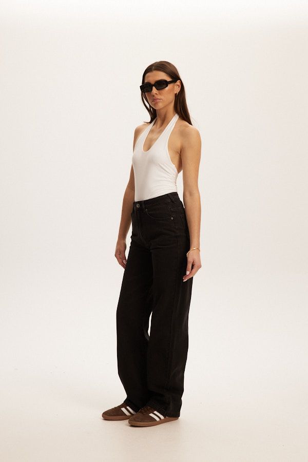 HANNAH HIGH RISE DENIM -washed black
