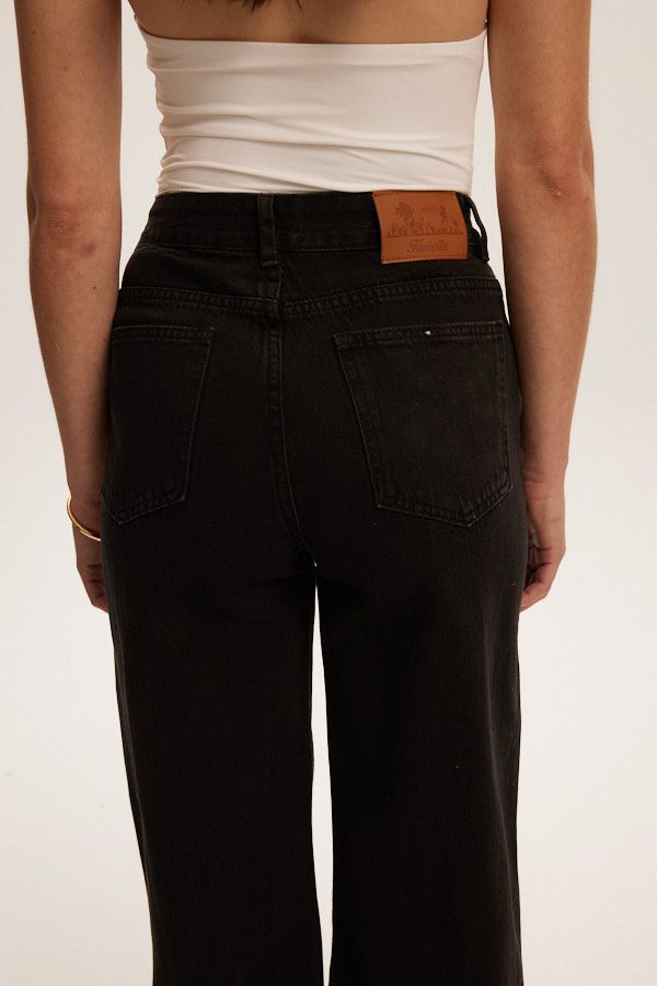 HANNAH HIGH RISE DENIM -washed black