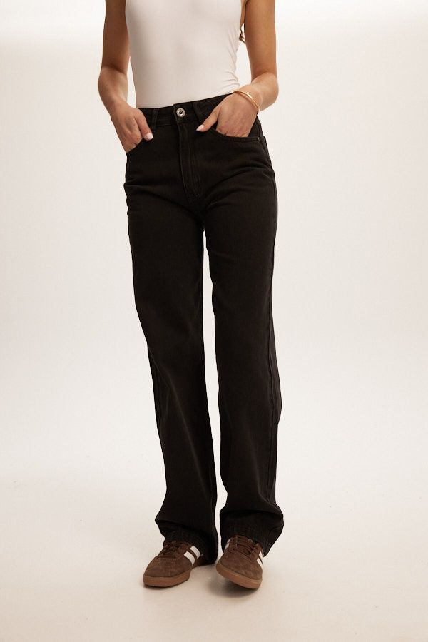 HANNAH HIGH RISE DENIM -washed black