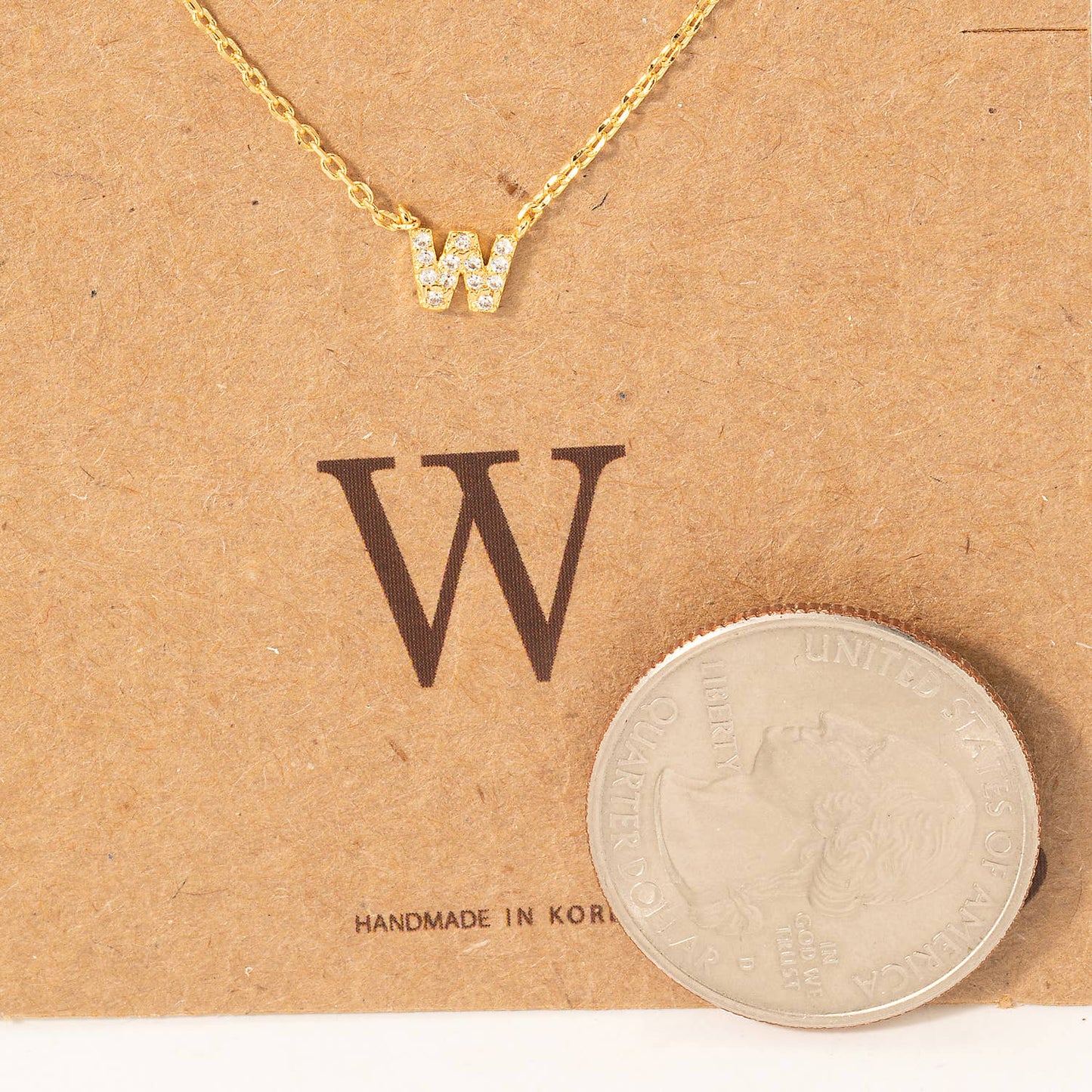 Mini Initial W Necklace