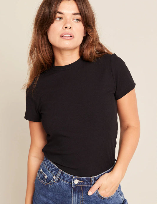 Women's Ribbed Crew Neck T-Shirt