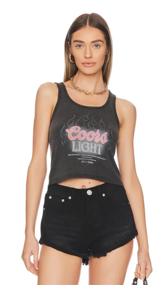 Coors Light Flames - Rib Tank - Black Snow