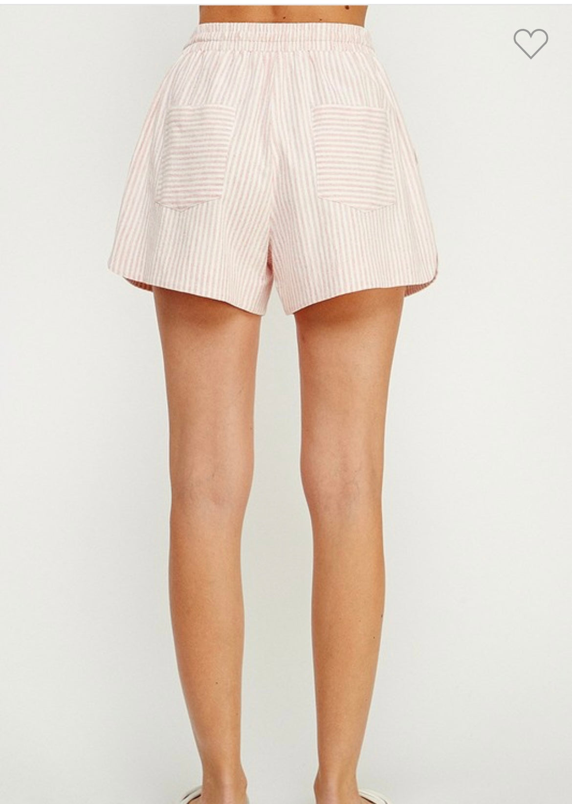 Stephanie Striped Linen Drawstring Shorts