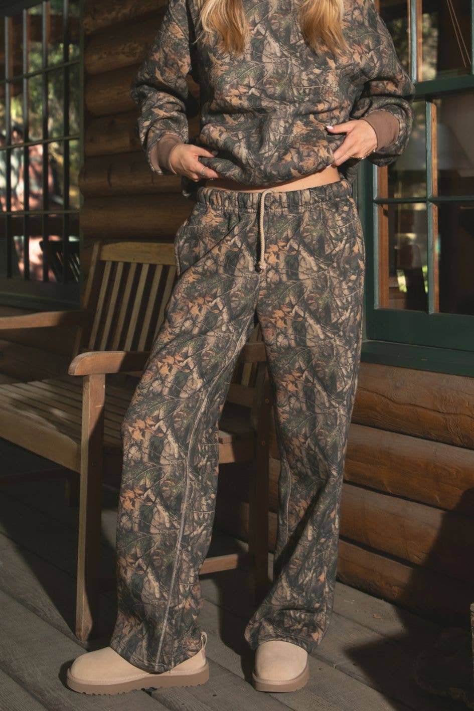 BAYOU Dark Woodland Camo Lounge Fleece Sweatpants