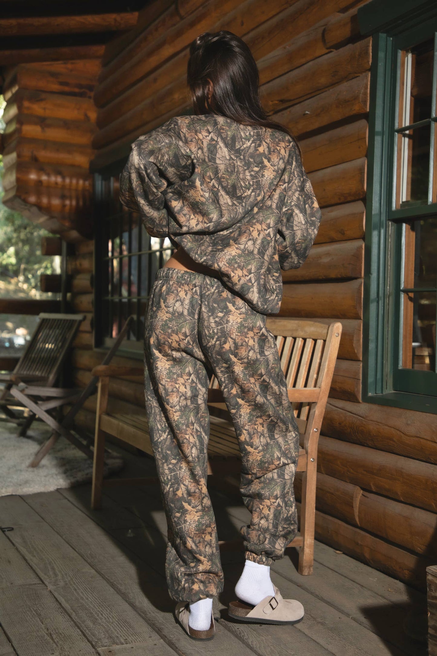 BAYOU Dark Woodland Camo Fleece Jogger Sweatpants
