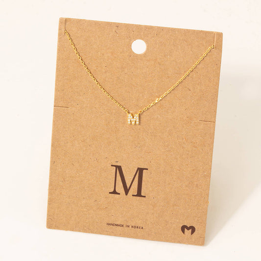 Mini Initial M Necklace