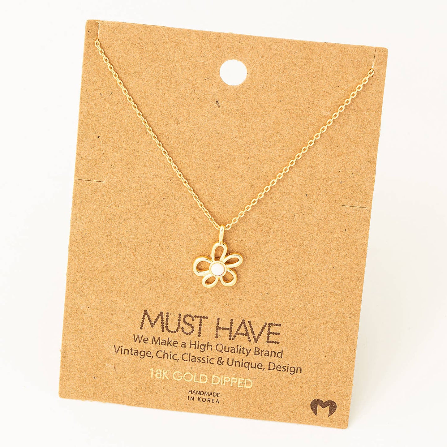 Flower Cutout Pendant Necklace