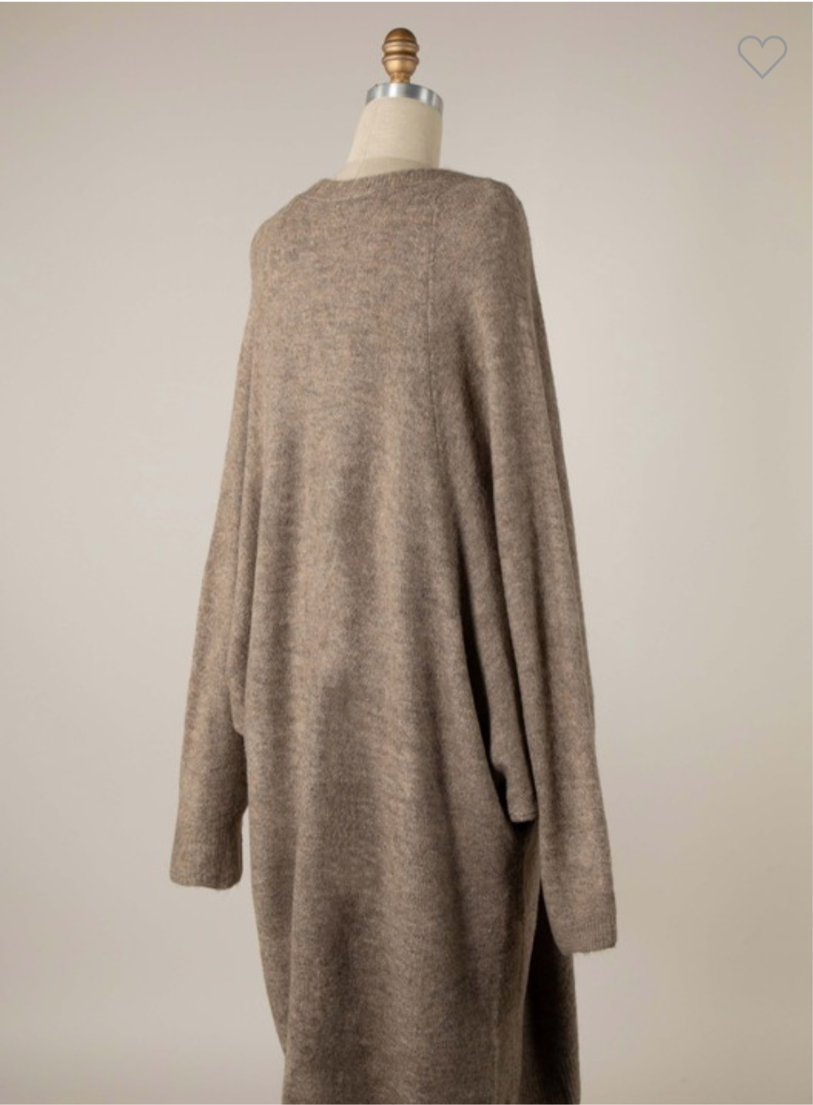 BATWING SLEEVE OVERSIZED SOFT KNIT CARDIGAN—-Moca