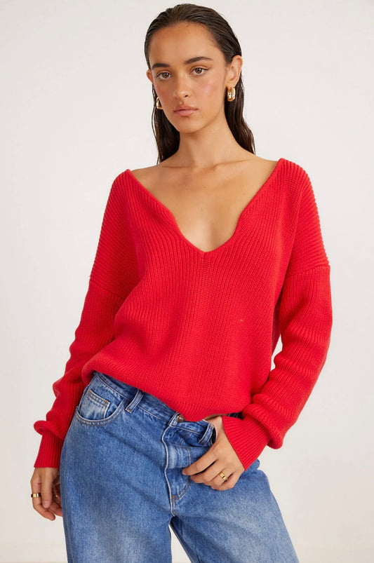 ADAMS OVERSIZED JUMPER - CHERRY