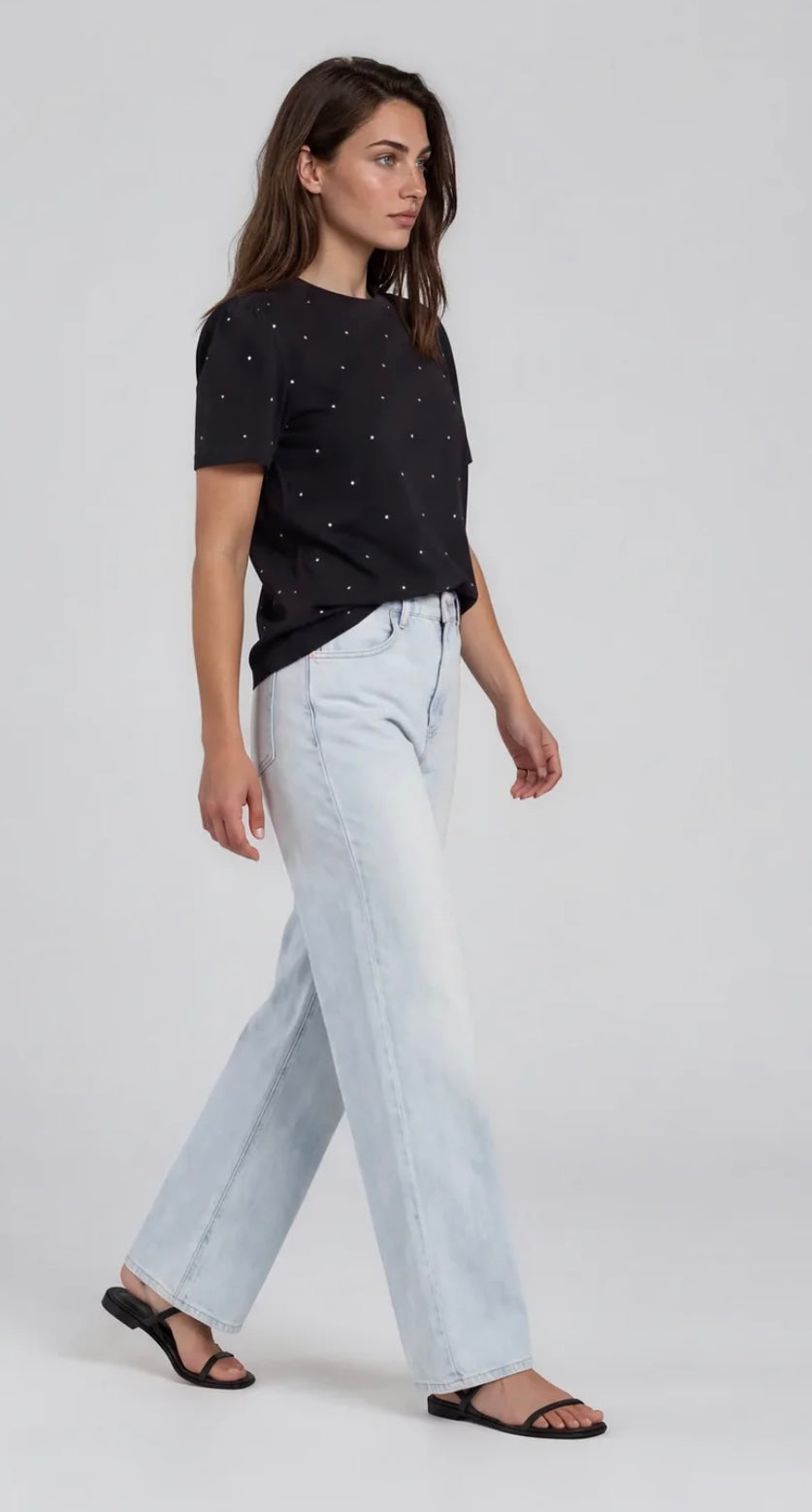 HARPER BLACK POLKA DOT TEE