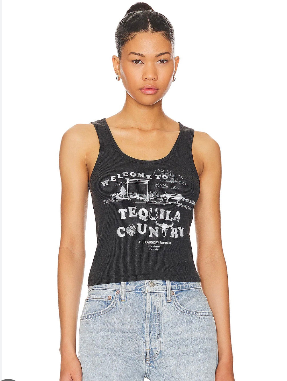 Tequila Country - Rib Tank - Black Snow