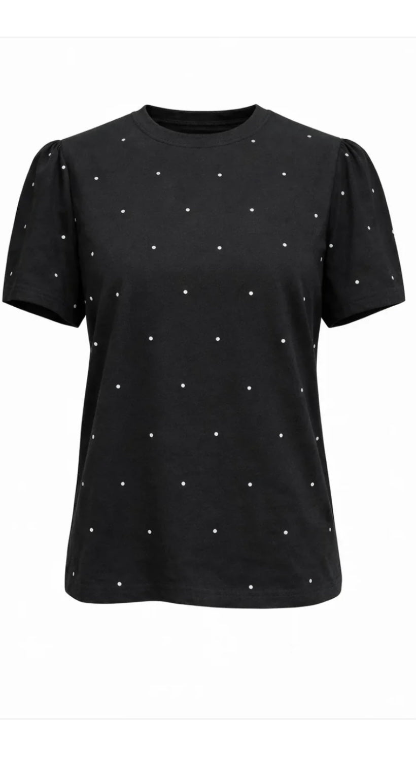 HARPER BLACK POLKA DOT TEE