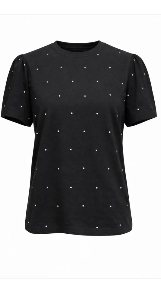HARPER BLACK POLKA DOT TEE