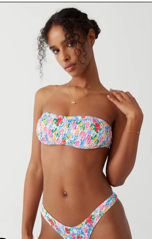 Rosabella Bandeau Bikini Top - Painted Petals - Premium swimsuits from Frankie’s - Just $0! Shop now at Bri en Lyle Boutique