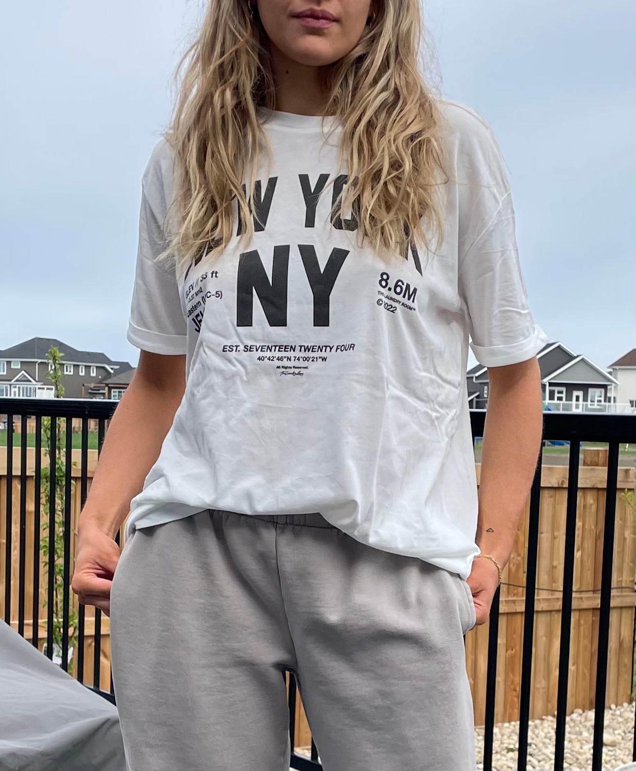 Welcome To New York - Oversized Tee - White