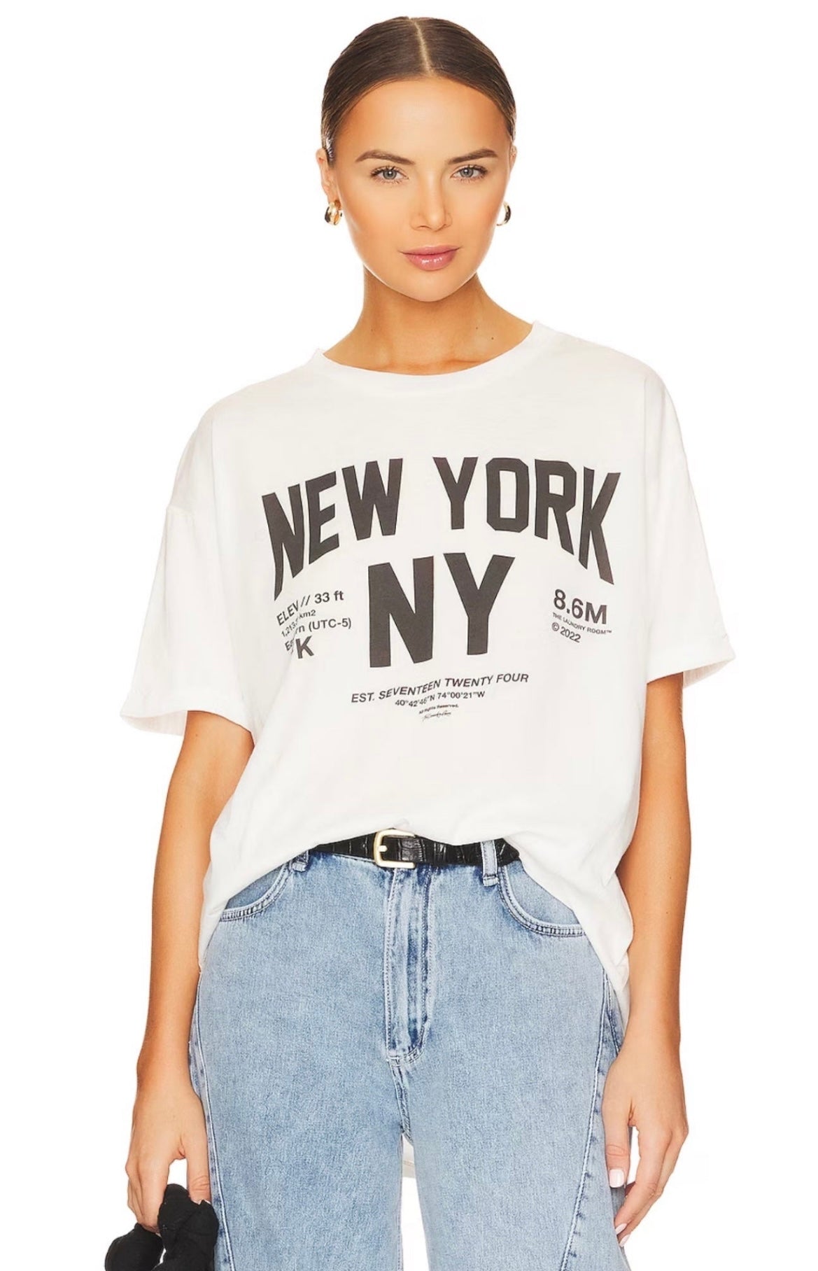 Welcome To New York - Oversized Tee - White