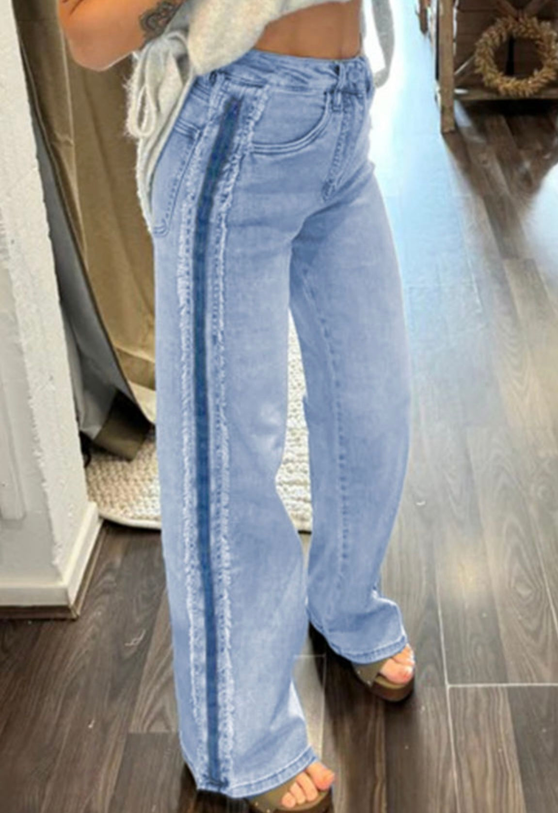 BEAU FRAYED STRIPE JEAN