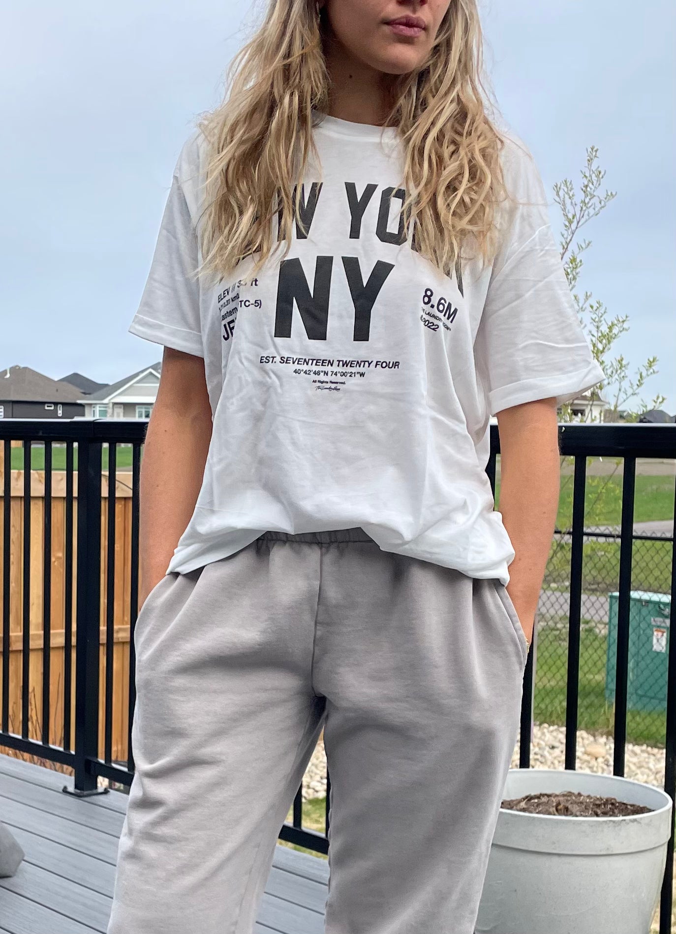 Welcome To New York - Oversized Tee - White