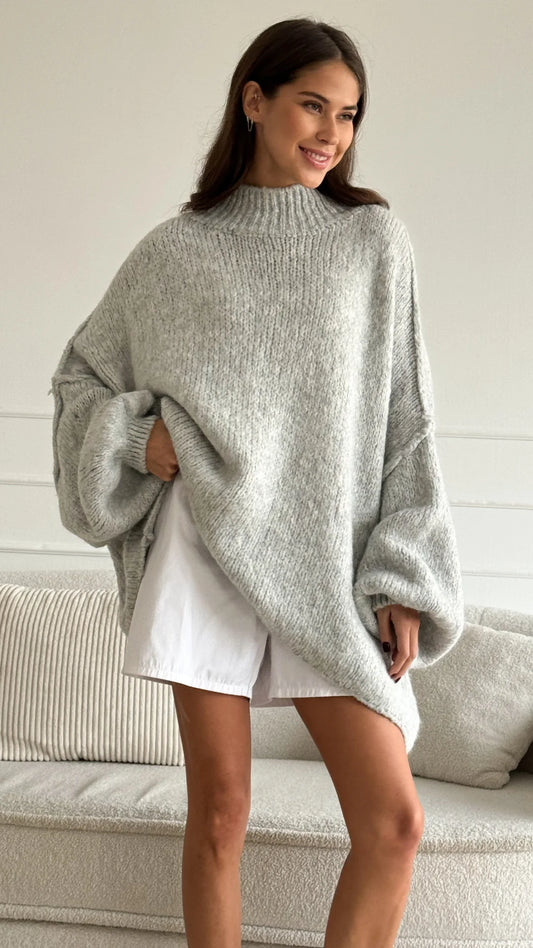 LAYLA SWEATER - LIGHT GREY